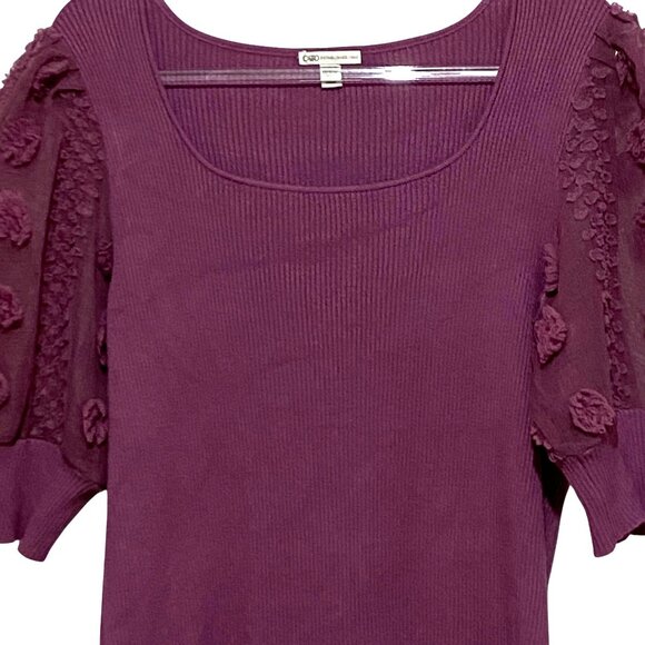 Cato Pullover Knit Top 14W 16W Purple Fairy Whimsigoth Coquette Bloomcore Flower - Picture 2 of 6